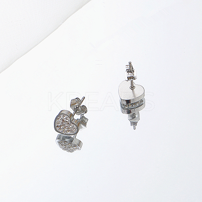 Non-Tarnish 304 Stainless Steel Heart Stud Earrings for Women IO4754-4-1