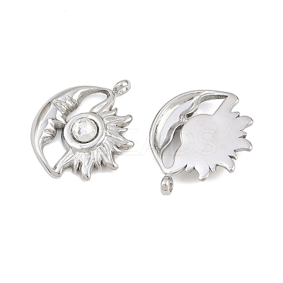 304 Stainless Steel Rhinestone Pendants STAS-Z166-24P-04-1
