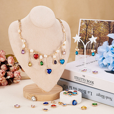 40Pcs 20 Styles Faceted Glass Rhinestone Pendants GLAA-TA0001-44-1
