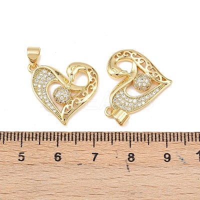 Brass Micro Pave Cubic Zirconia Pendants KK-P339-18G-1