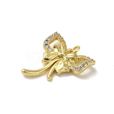 Rack Plating Brass Micro Pave Cubic Zirconia Pendants KK-H473-08D-G-1