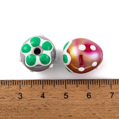 UV Plating Rainbow Iridescent Acrylic Beads X-PACR-C009-01-1