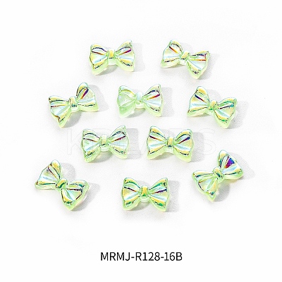 Electroplated Bowknot Resin Cabochons MRMJ-R128-16B-1