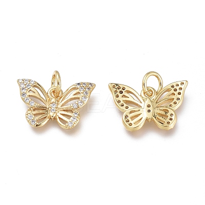Brass Micro Pave Clear Cubic Zirconia Charms LS-ZIRC-Q024-11G-1
