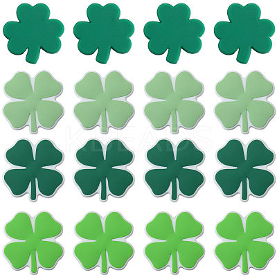 20Pcs 4 Styles Clover Food Grade Silicone Beads SIL-SC0002-57-1