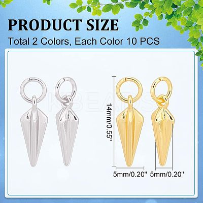 20Pcs 2 Colors Brass Charms KK-HY0001-25-1