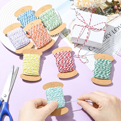 8 Rolls 8 Colors 10M Two Tone Cotton Cords OCOR-CJ0004-14-1