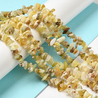 Natural Yellow Opal Chip Beads Strands G-G905-15-1