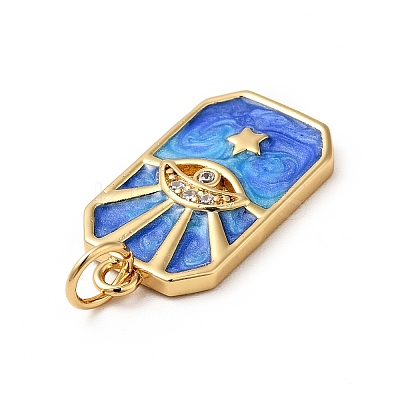 Rack Plating Brass Micro Pave Cubic Zirconia Pendants KK-H431-35G-1