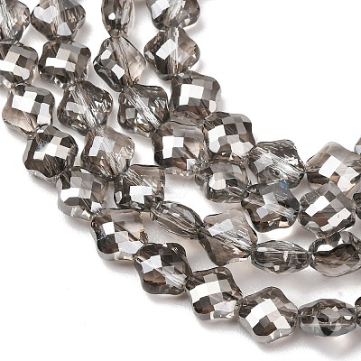Electroplate Transparent Glass Beads Strands GL-CBA7A17-02A-12-1