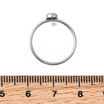 304 Stainless Steel Finger Ring Rhinestone Settings STAS-H237-01A-P-1