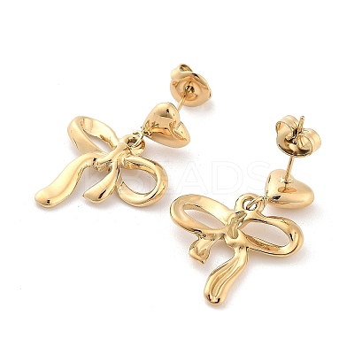 304 Stainless Steel Dangle Stud Earrings EJEW-H115-06G-1