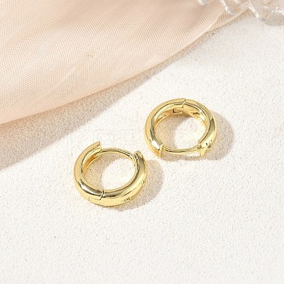 Brass Micro Pave Cubic Zirconia Hoop Earrings KK-CBA30C7-21G-1