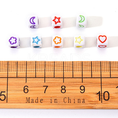 Craft White Acrylic Beads SACR-YW0001-14-1