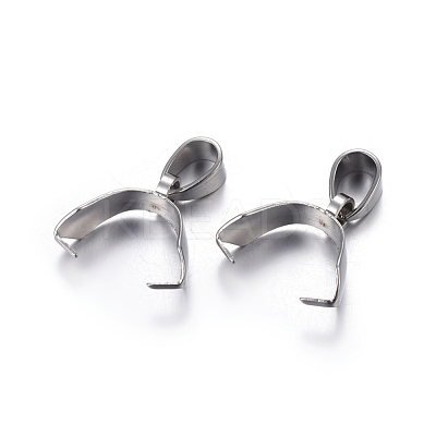 Non-Tarnish 201 Stainless Steel Pendant Pinch Bails X-STAS-P223-16P-1