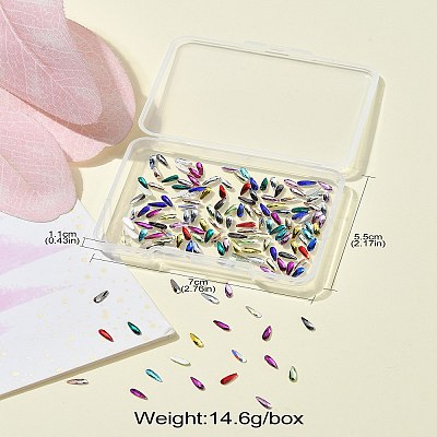 200Pcs Glass Rhinestone Cabochons MRMJ-CJC0007-17-1