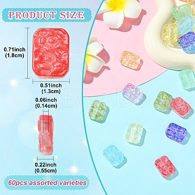 60Pcs Transparent Spray Painted Glass Beads EGLA-YW0005-31-1