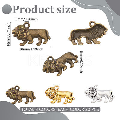 60Pcs Tibetan Style Zinc Alloy Pendants FIND-GA0008-12B-1