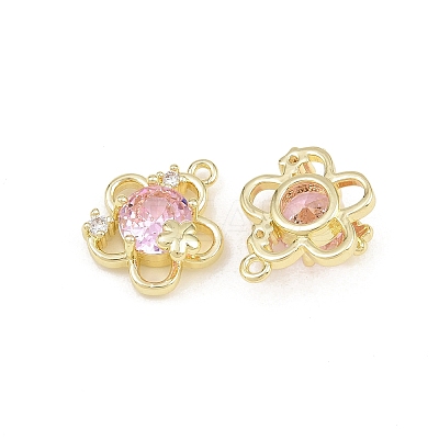 Brass Pave Pearl Pink Cubic Zirconia Pendants CU-CBA8124-01C-G-1