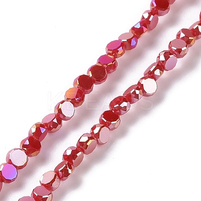 Electroplate Glass Beads Strands GLAA-E036-04E-1