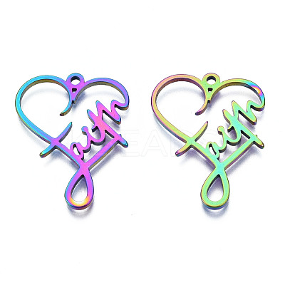 Ion Plating(IP) 201 Stainless Steel Pendants STAS-N098-045M-1