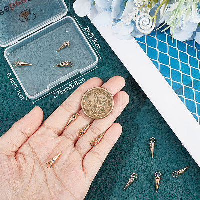 14Pcs Rack Plating Brass Micro Pave Cubic Zirconia Charms KK-BBC0007-53-1