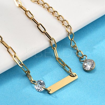 304 Stainless Steel Paperclip Chain Bracelets BJEW-A035-04G-02-1