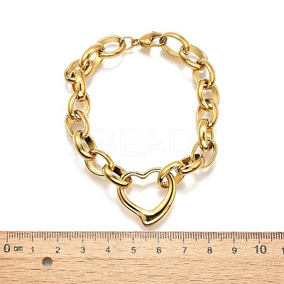 304 Stainless Steel Charm Bracelets LS-BJEW-Q050-02G-1