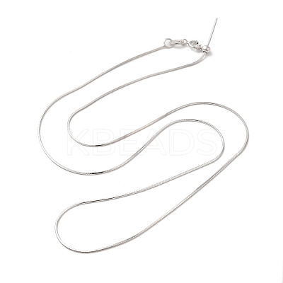Anti-Tarnish Rhodium Plated 925 Sterling Silver Chain Necklaces STER-F039-15P-1
