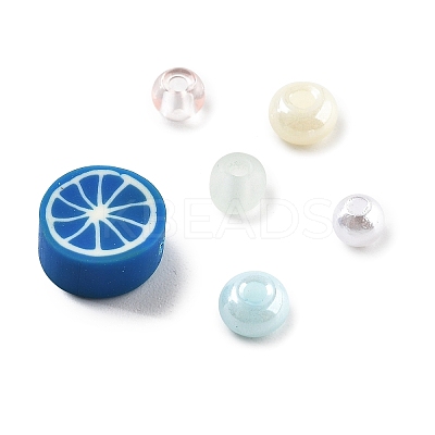 (Defective Closeout Sale: Disordered )DIY 9 Style Glass & Resin & Polymer Clay Beads Jewelry Making Finding Kit DIY-XCP0003-53-1