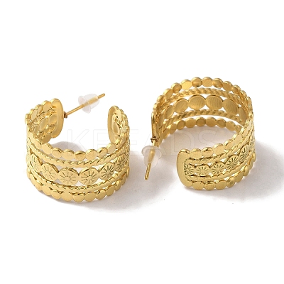 PVD Vacuum Plating 201 Stainless Steel Studs Earring EJEW-B059-17G-1