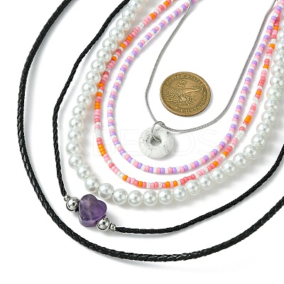 Mixed Necklaces NJEW-JN01482-1