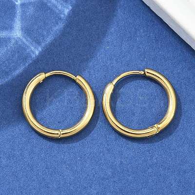 Ion Plating(IP) 304 Stainless Steel Huggie Hoop Earrings EJEW-F111A-17mm-G-1