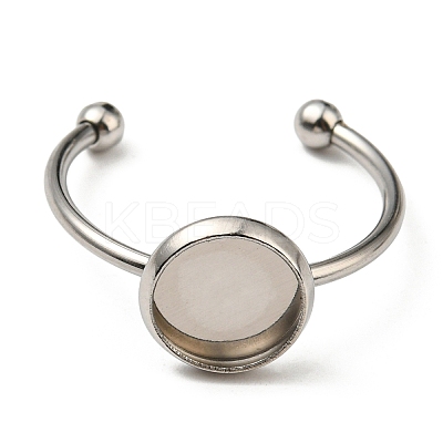 Tarnish Resistant 304 Stainless Steel Open Cuff Ring Findings STAS-H215-01A-P-1