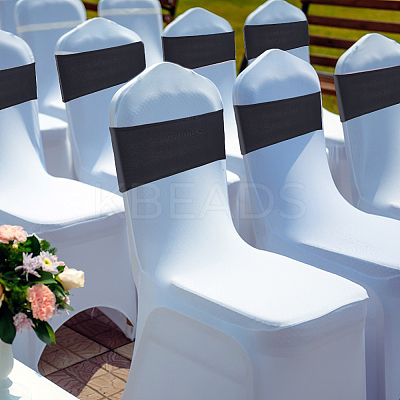 Polyester Elastic Elegant Satin Chair Cover Sashes AJEW-WH0678-86B-1