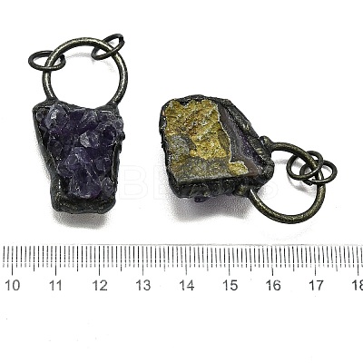 Electroplated Raw Natural Amethyst Pendants G-K404-03AB-1