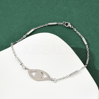 304 Stainless Steel Link Bracelets for Women BJEW-H208-01P-1
