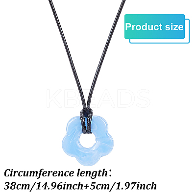 8Pcs 8 Colors Acrylic Flower Pendant Necklaces Set NJEW-AN0001-50-1