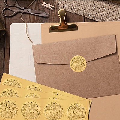 Plastic Self Adhesive Gold Foil Embossed Stickers DIY-WH0575-038-1