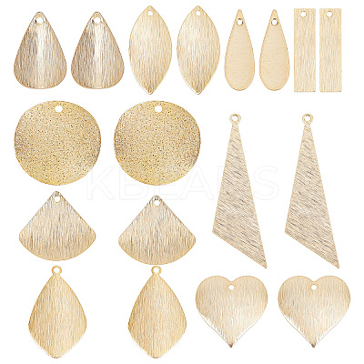 36Pcs 9 Style Brass Pendants KK-SC0003-28-1