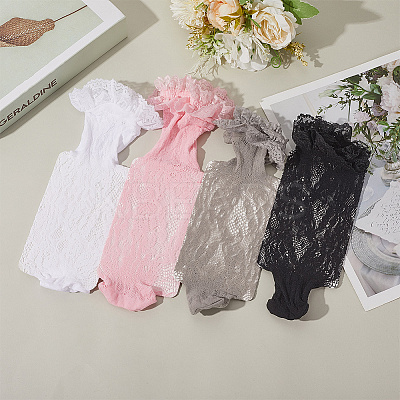 4 Pairs 4 Colors Nylon Women's Socks AJEW-CN0004-35-1