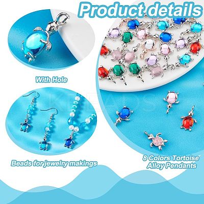 32Pcs 8 Colors Alloy Pendants FIND-PH0021-93-1