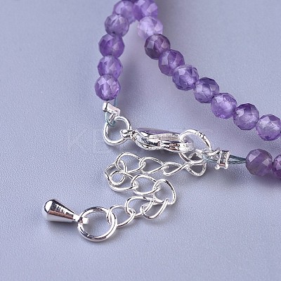 Natural Amethyst Beaded Necklaces NJEW-K114-B-A21-1