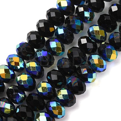 Electroplate Transparent Glass Beads Strands EGLA-A046-01B-05-1