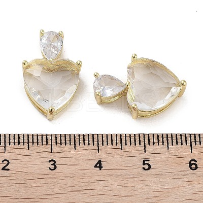 Real 18K Gold Plated Rack Plating Brass Micro Pave Cubic Zirconia Pendants KK-R161-04G-03-1