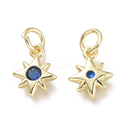 Brass Micro Pave Cubic Zirconia Pendants KK-P188-H02-G-1