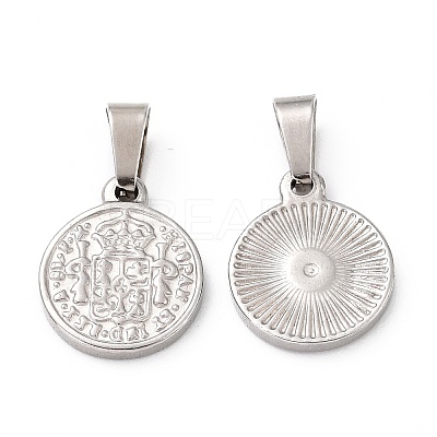 Tarnish Resistant 304 Stainless Steel Coin Pendants LS-STAS-F183-01P-B-1