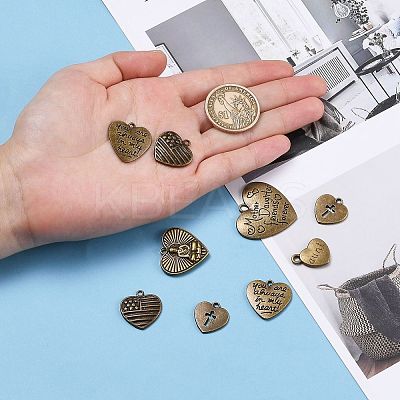 Unique Ideas for Valentines Day Mixed Tibetan Style Alloy Heart Pendants TIBEP-X0004-02-AB-1