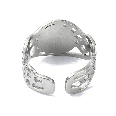 304 Stainless Steel Cuff Rings RJEW-M019-62P-1