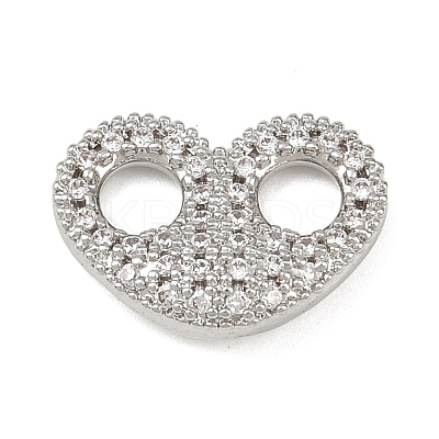 Brass Micro Pave Clear Cubic Zirconia Links Connector Charms KK-K413-06P-1